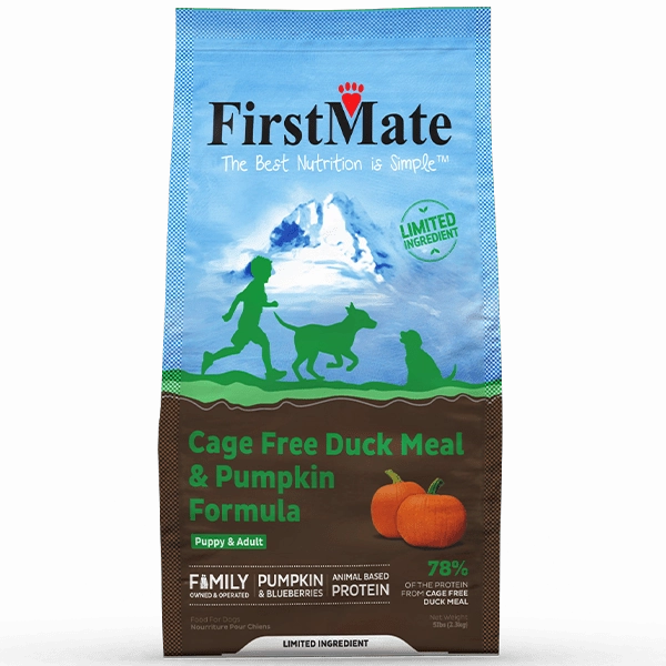 FirstMate LID Cage Free Duck Meal & Pumpkin Formula Dry Dog Food, 5lb