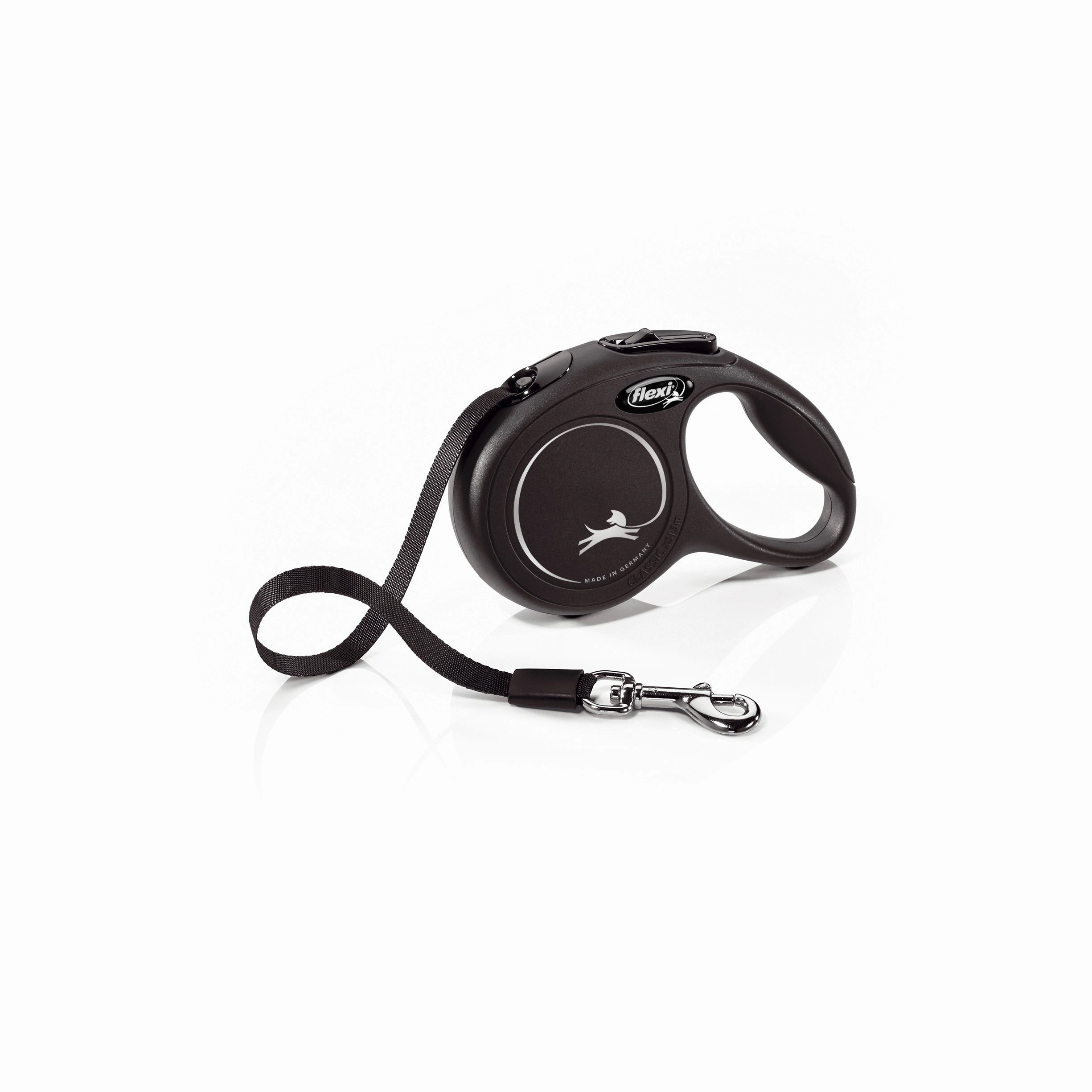Flexi - New Classic Retractable Tape Lead for X-Small Dog Black (3m)