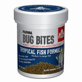 Fluval Bug Bites Slow Sinking Granules Tropical Fish Formula, 45g