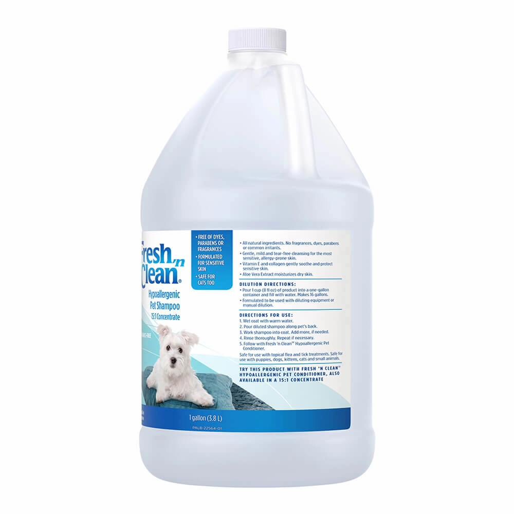 Fresh 'n Clean Hypoallergenic Pet Shampoo, 15:1 Concentrate, Gallon