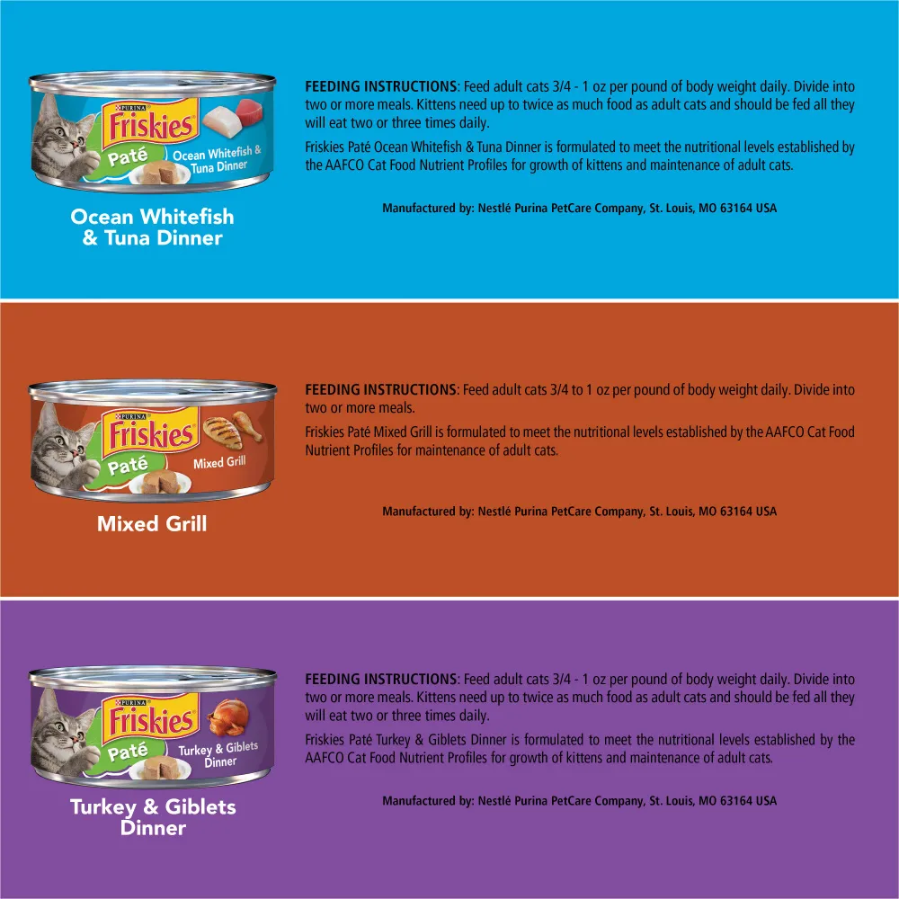 Friskies Classic Pate Variety Pack Canned Cat Food