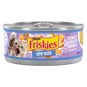Friskies Savory Shreds Turkey And Cheese Dinner In Gravy Canned Cat Food