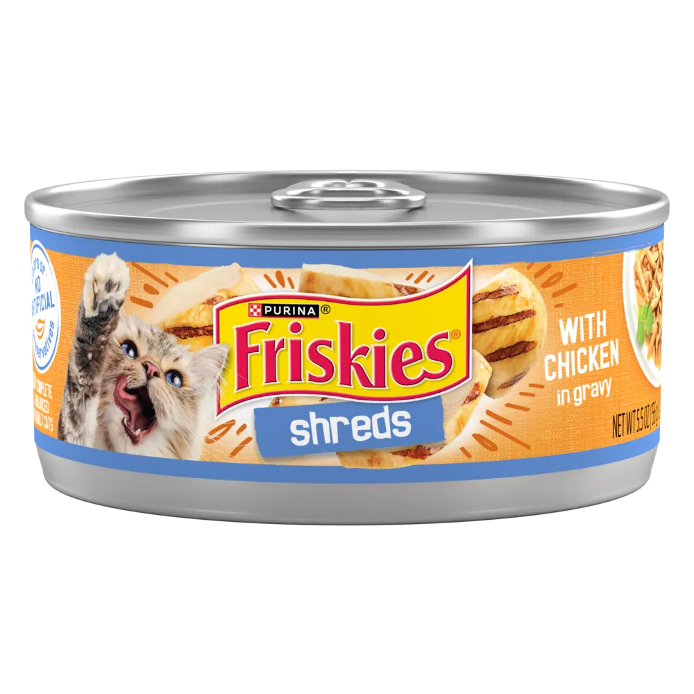 Friskies Savory Shreds with Chicken in Gravy Canned Cat Food