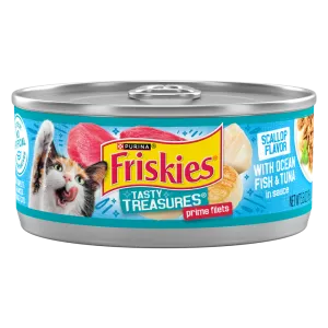 Friskies Tasty Treasures Prime Fillet with Ocean Fish & Tuna Scallop Flavor Canned Cat Food