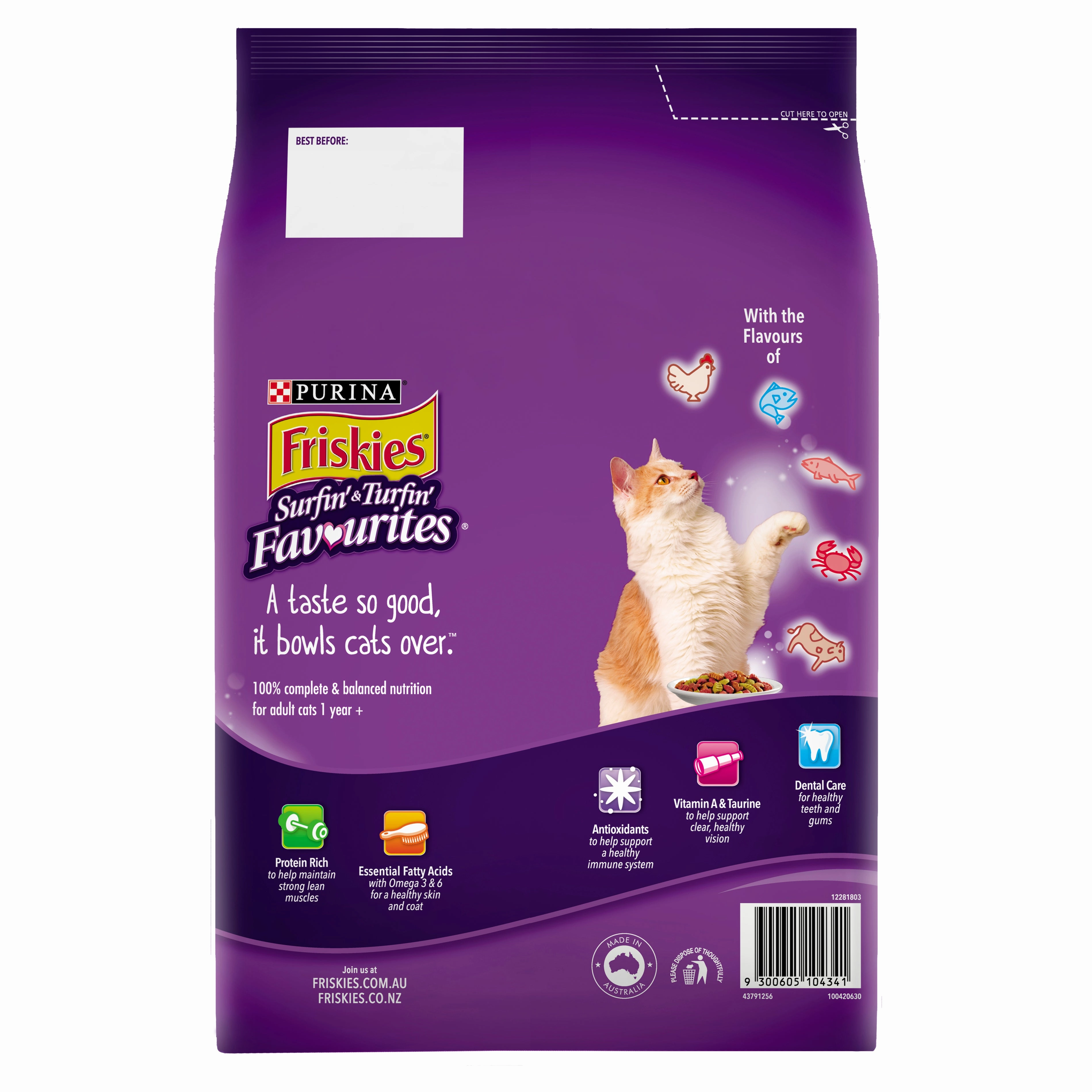 Friskies - Adult Surfin Turfin Dry Cat Food (2.5kg)