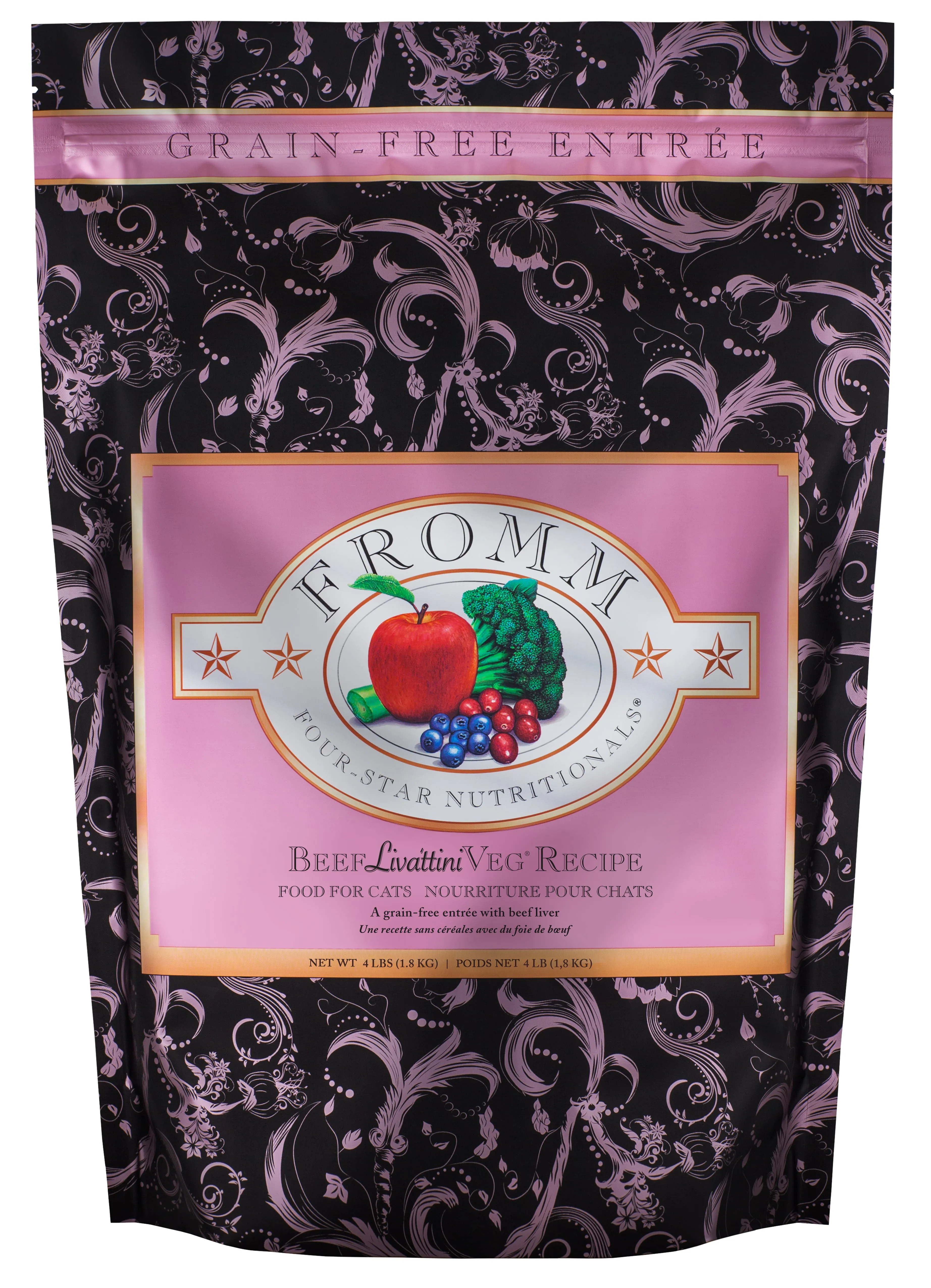 Fromm Four-Star Grain-Free Beef Livttini Veg Dry Cat Food