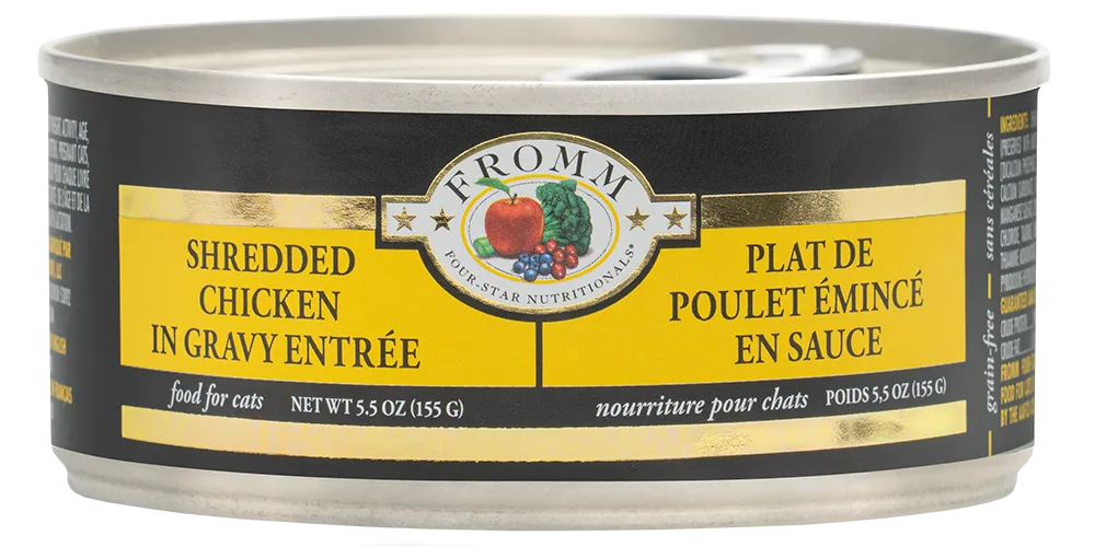 Fromm Four-Star Grain-Free Shredded Chicken in Gravy Canned Cat Food