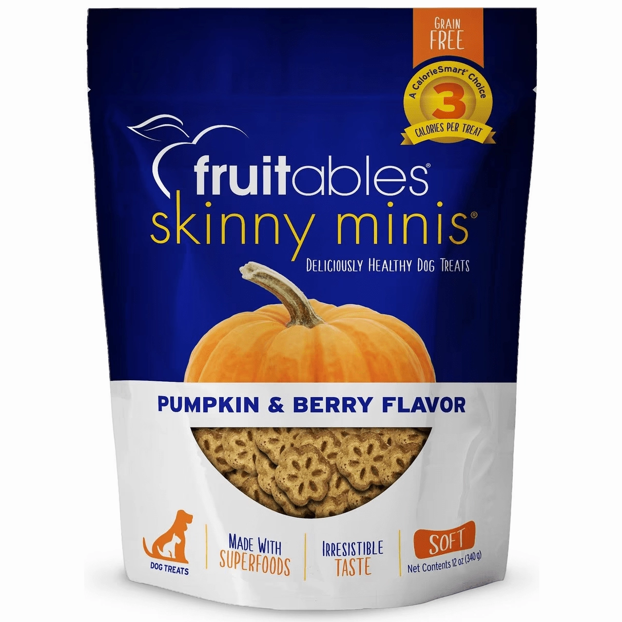Fruitables Skinny Minis Pumpkin & Berry Flavor Dog Treats