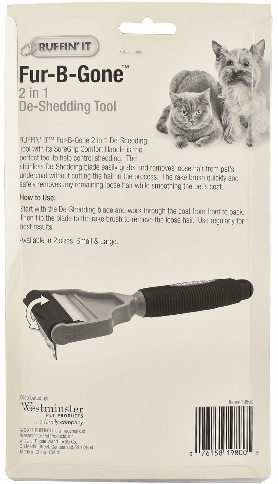 Fur-B-Gone 2-in-1 De-Shedding Tool