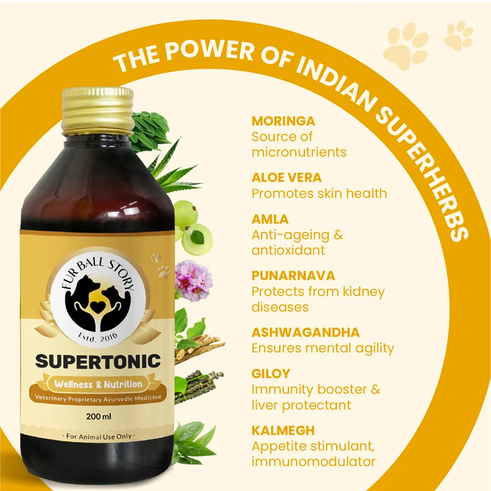 FurBall Story Supertonic Overall Wellness Syrup for Dogs and Cats
