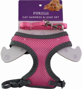 Furwear - Basic Cat Harness & Lead (Pink)