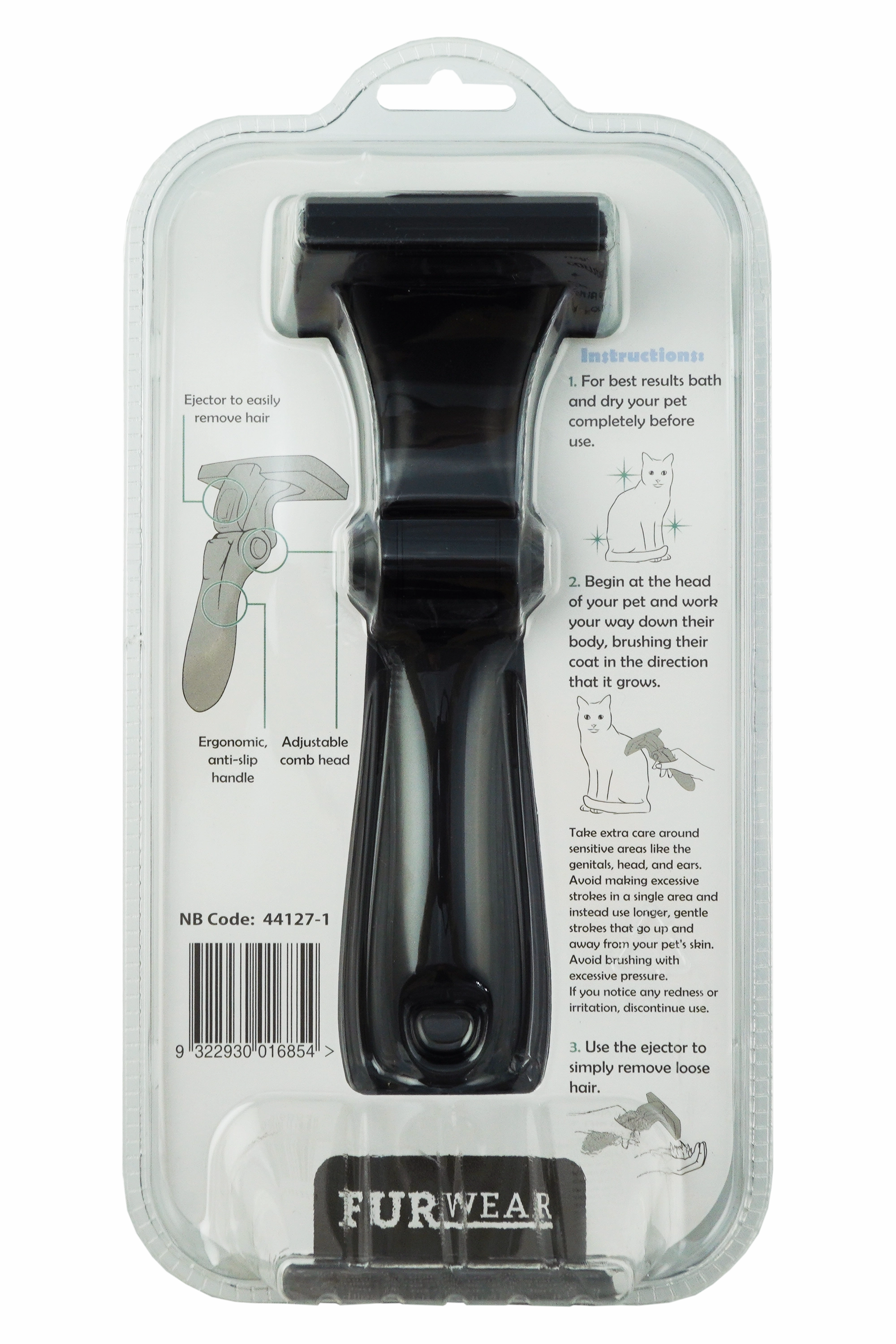 Furwear - DeShedding Tool for Cats (Short/Medium Hair)