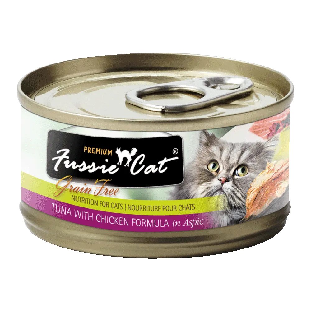 Fussie Cat Black Label Tuna with Chicken in Aspic 80g