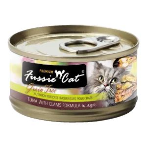 Fussie Cat Black Label Tuna with Clams in Aspic 80g