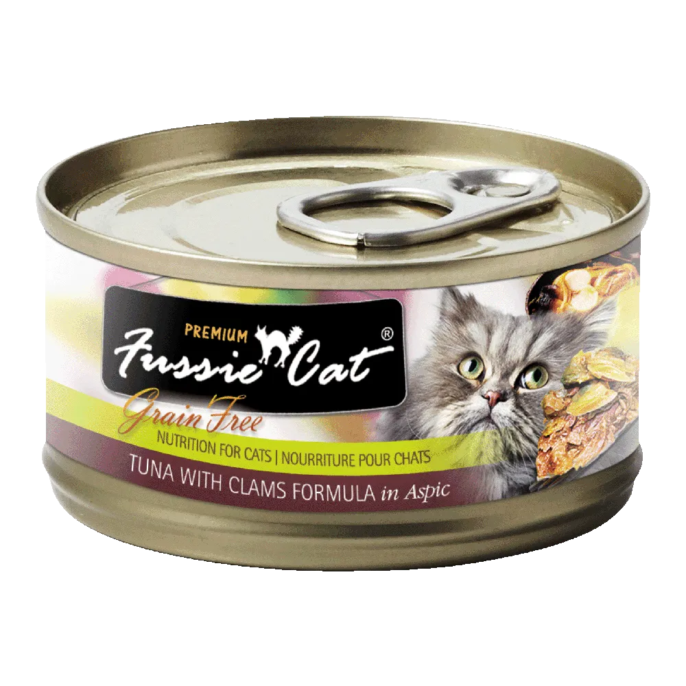 Fussie Cat Black Label Tuna with Clams in Aspic 80g