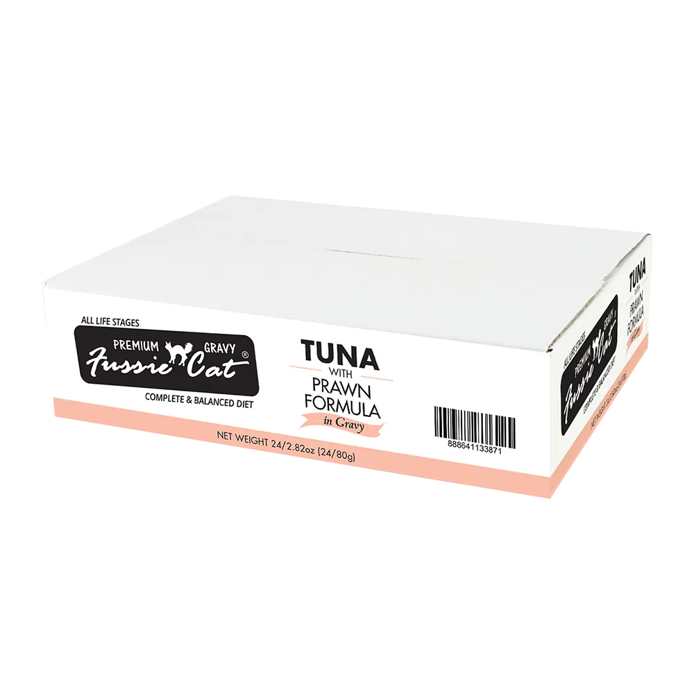 Fussie Cat Black Label Tuna with Prawn in Gravy 80g