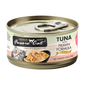 Fussie Cat Black Label Tuna with Prawn in Gravy 80g
