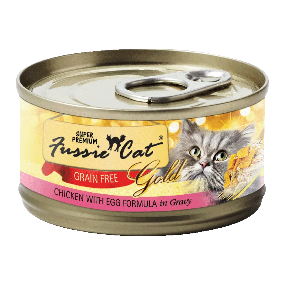 Fussie Cat Gold Label Chicken with Egg in Gravy 80g