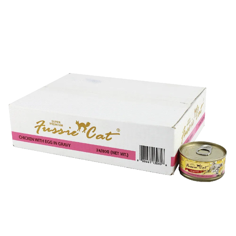 Fussie Cat Gold Label Chicken with Egg in Gravy 80g