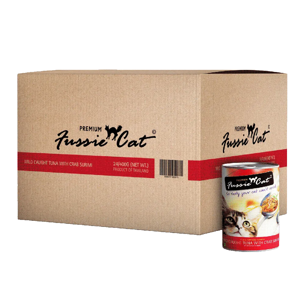 Fussie Cat Wild Caught Tuna with Crab Surimi 400g