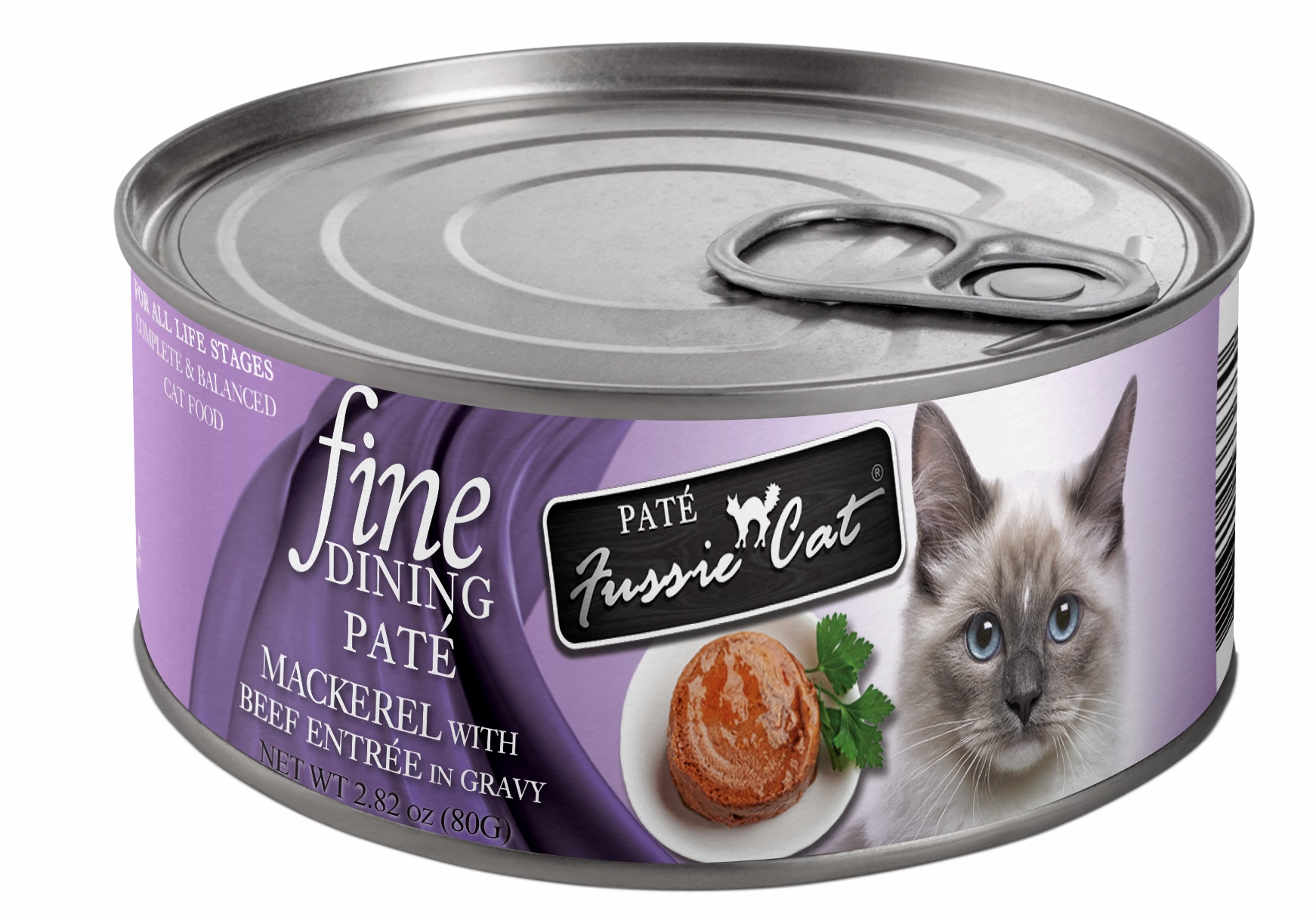 Fussie Cat Fine Dining Pate Mackerel with Beef Entree Wet Cat Food