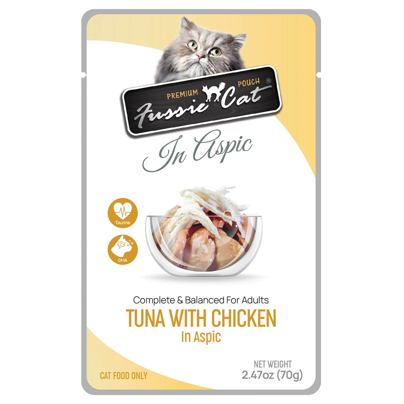 Fussie Cat In Aspic Tuna with Chicken Wet Cat Food Pouch