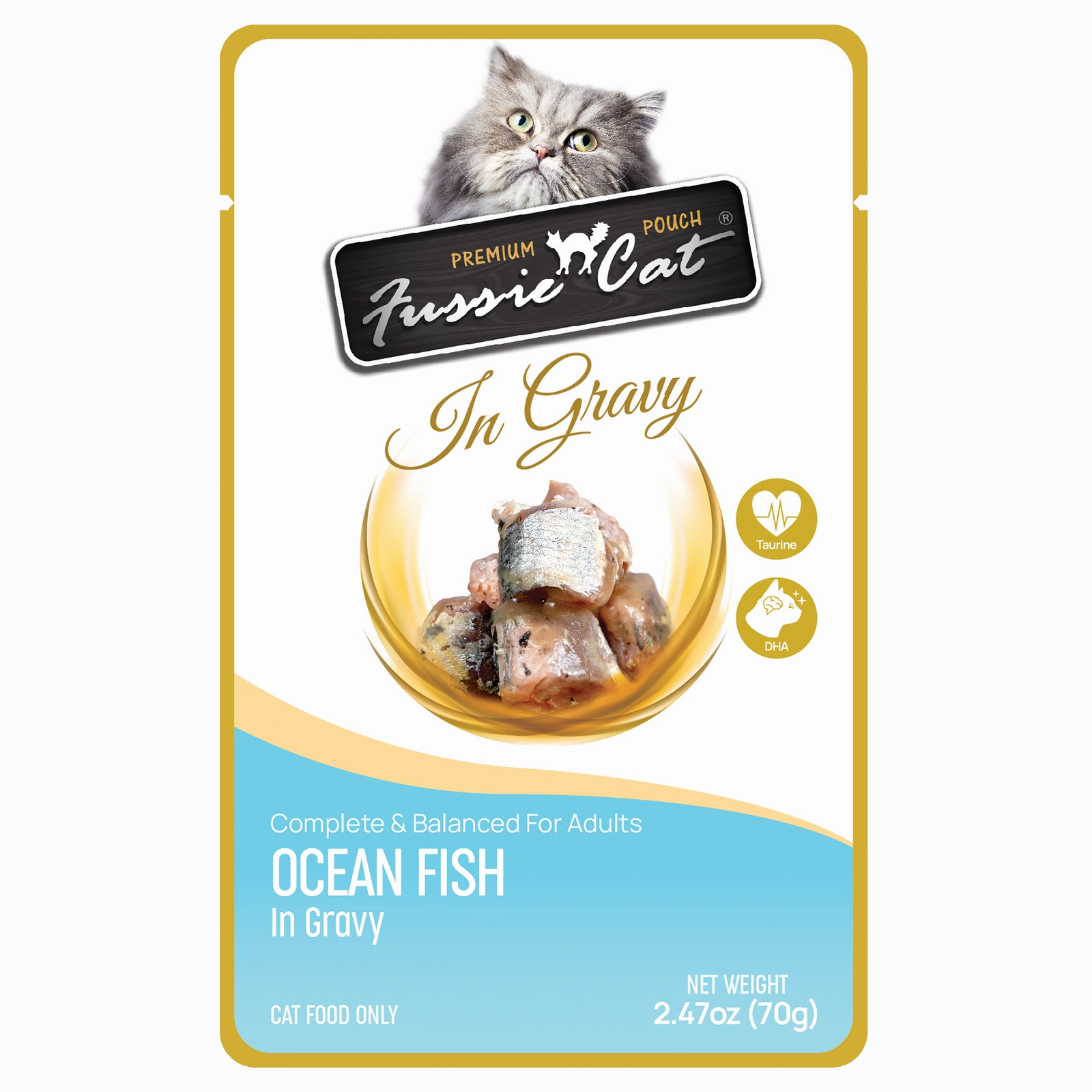 Fussie Cat In Gravy Oceanfish Wet Cat Food Pouch
