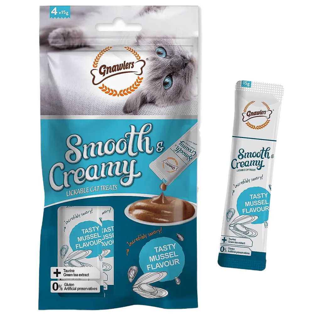 Gnawlers Chicken and Liver and Crab Flavour Creamy Cat Treats Combo
