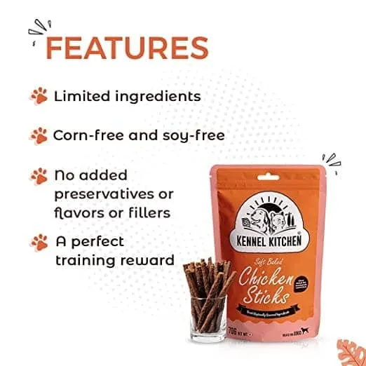 Gnawlers Puppy Snack Lamb Twist Stick, Kennel Kitchen Chicken Flaxseed Stick Dog Treats Combo