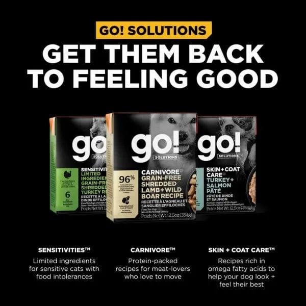 Go! Solutions Carnivore Grain-Free Shredded Lamb   Wild Boar Recipe Wet Dog Food, 12.5oz
