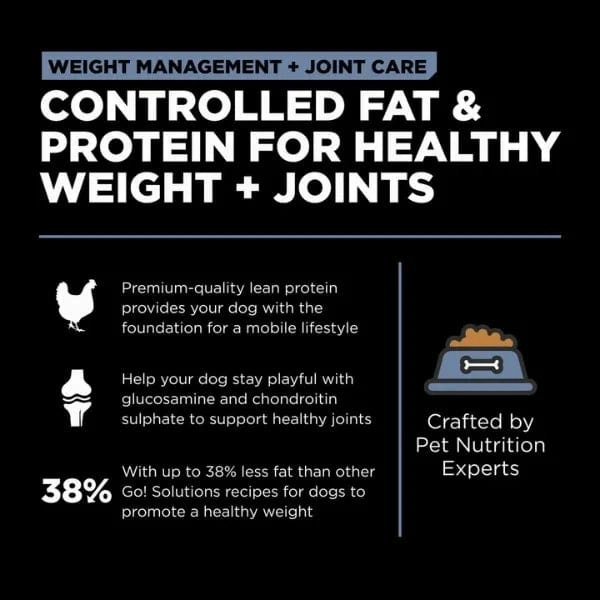Go! Solutions Weight Management   Joint Care, Grain-Free Chicken Recipe Dry Dog Food