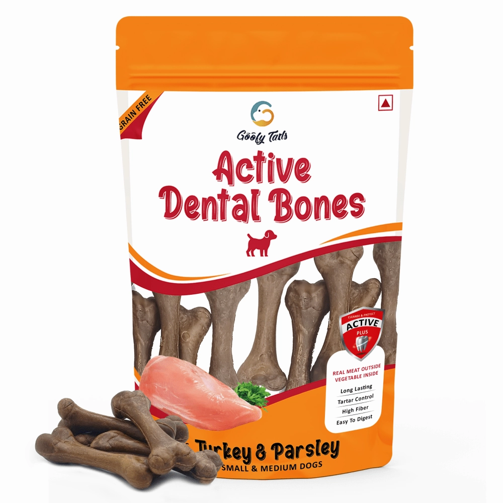 Goofy Tails Turkey and Parsley Active Dental Bone Dog Treats