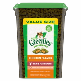 Greenies Feline Smartbites Healthy Skin & Fur Chicken Flavor Cat Treats
