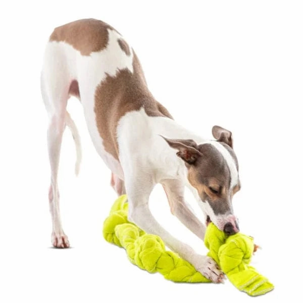 GURU Squeaking Tennis Snuffle Rope Dog Toy