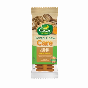 Happi Doggy Dental Chew Care Hard Chew Immune Support Turmeric & Shiitake Regular 25g