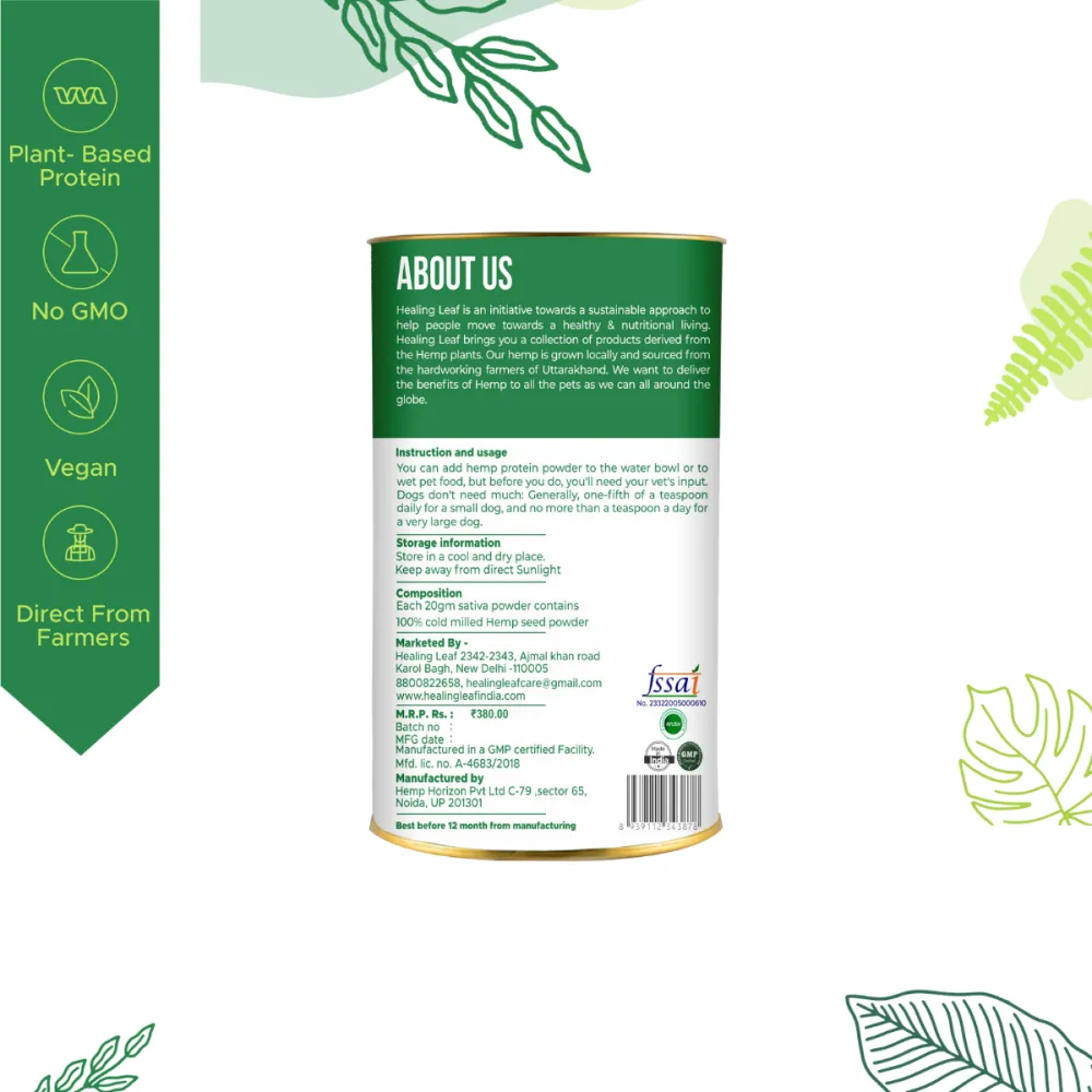 Healing Leaf Hemp Protein Powder and Pedigree Chicken and Liver Chunks in Gravy Adult Wet Food Combo for Dogs