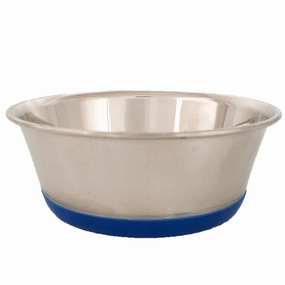 Heavy Stainless Steel Dish with Bonded Rubber Base