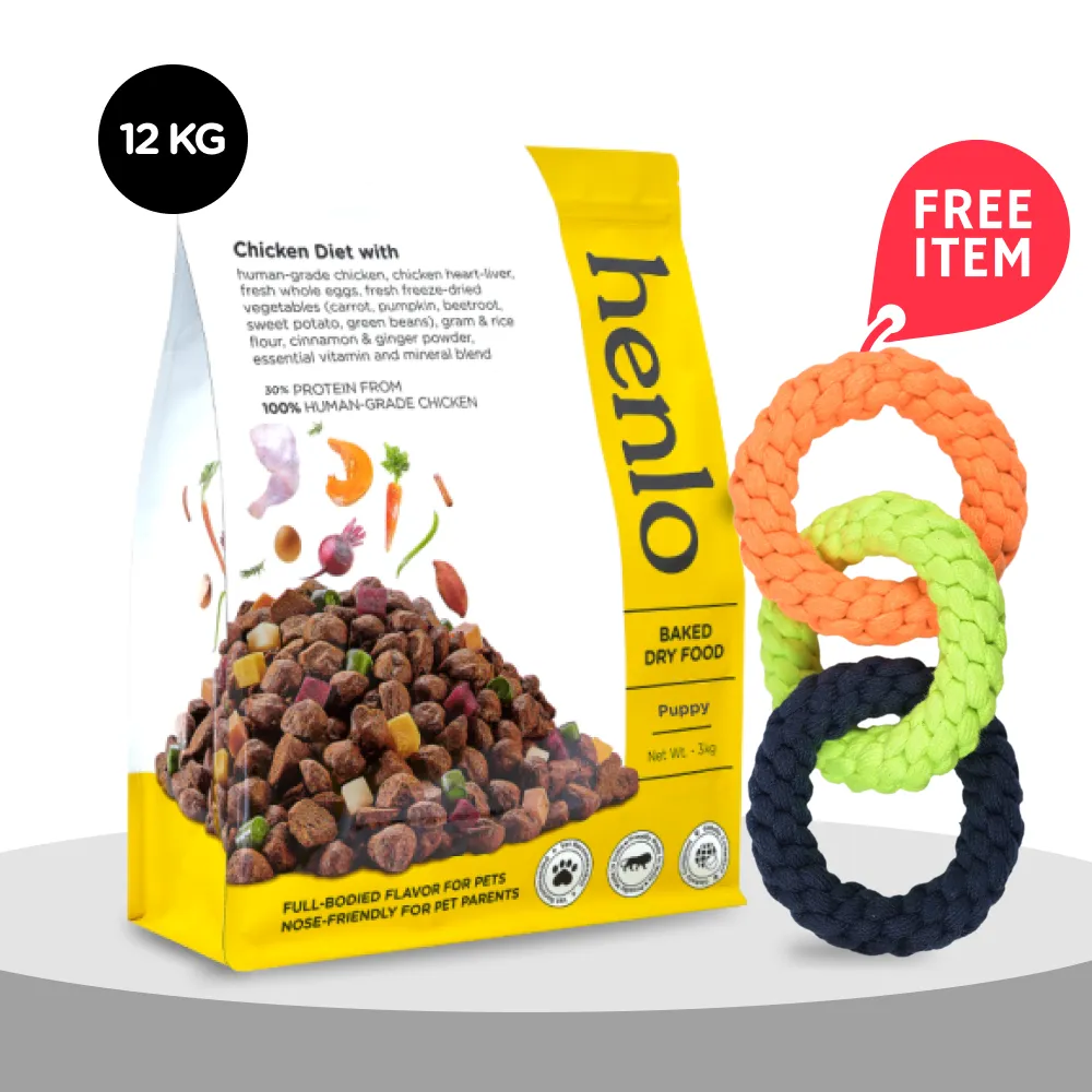 Henlo Chicken & Veg Baked Dry Food for Puppies & Small Breed Dogs | 100% Human Grade Ingredients
