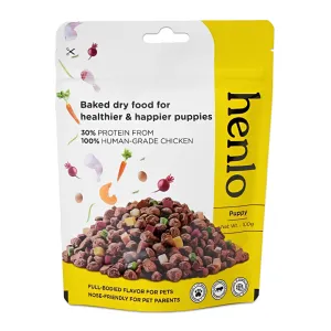 Henlo Chicken & Veg Baked Dry Food for Puppies & Small Breed Dogs | 100% Human Grade Ingredients