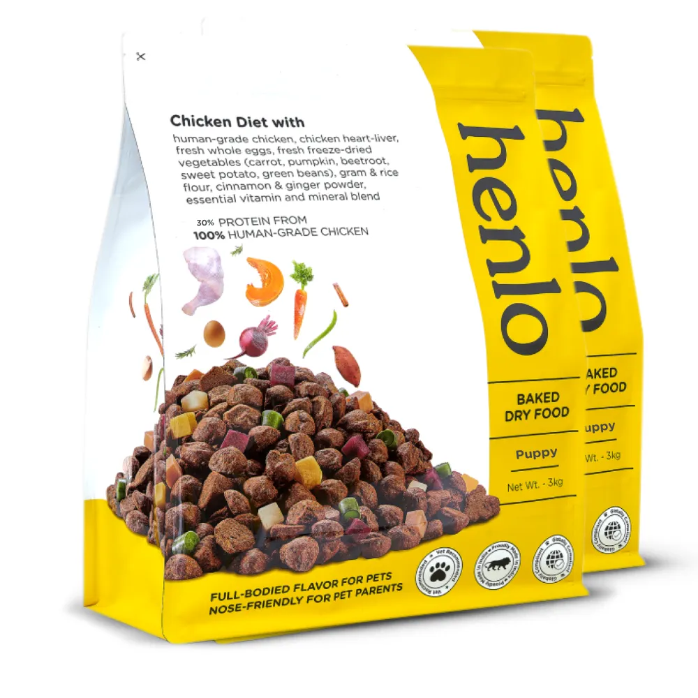 Henlo Chicken & Veg Baked Dry Food for Puppies & Small Breed Dogs | 100% Human Grade Ingredients