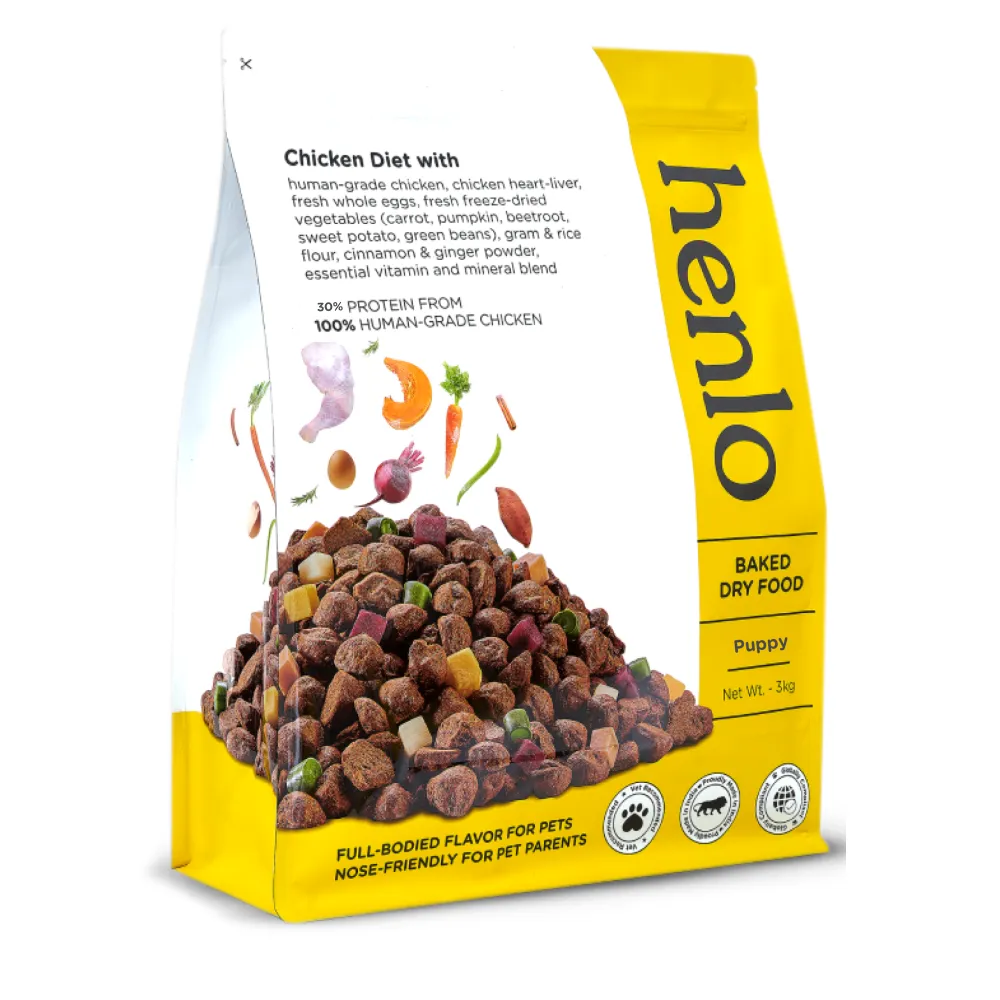 Henlo Chicken & Veg Baked Dry Food for Puppies & Small Breed Dogs | 100% Human Grade Ingredients