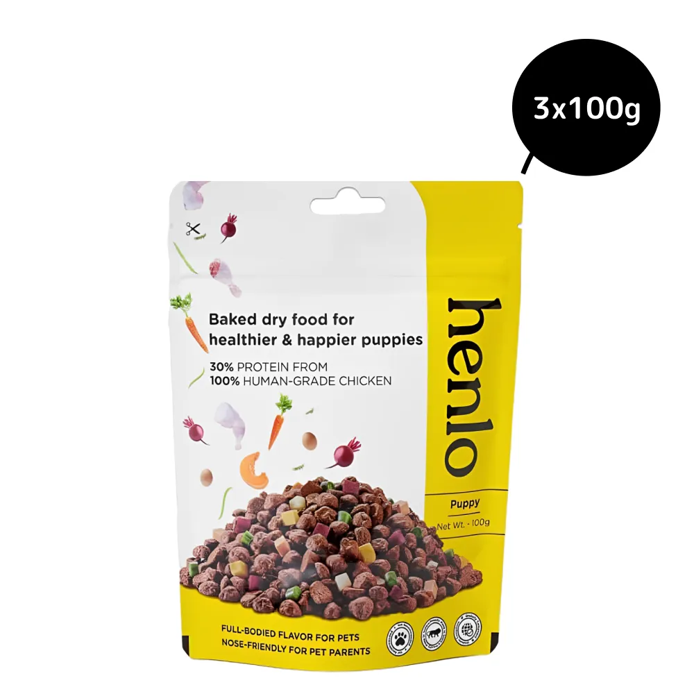 Henlo Chicken & Veg Baked Dry Food for Puppies & Small Breed Dogs | 100% Human Grade Ingredients