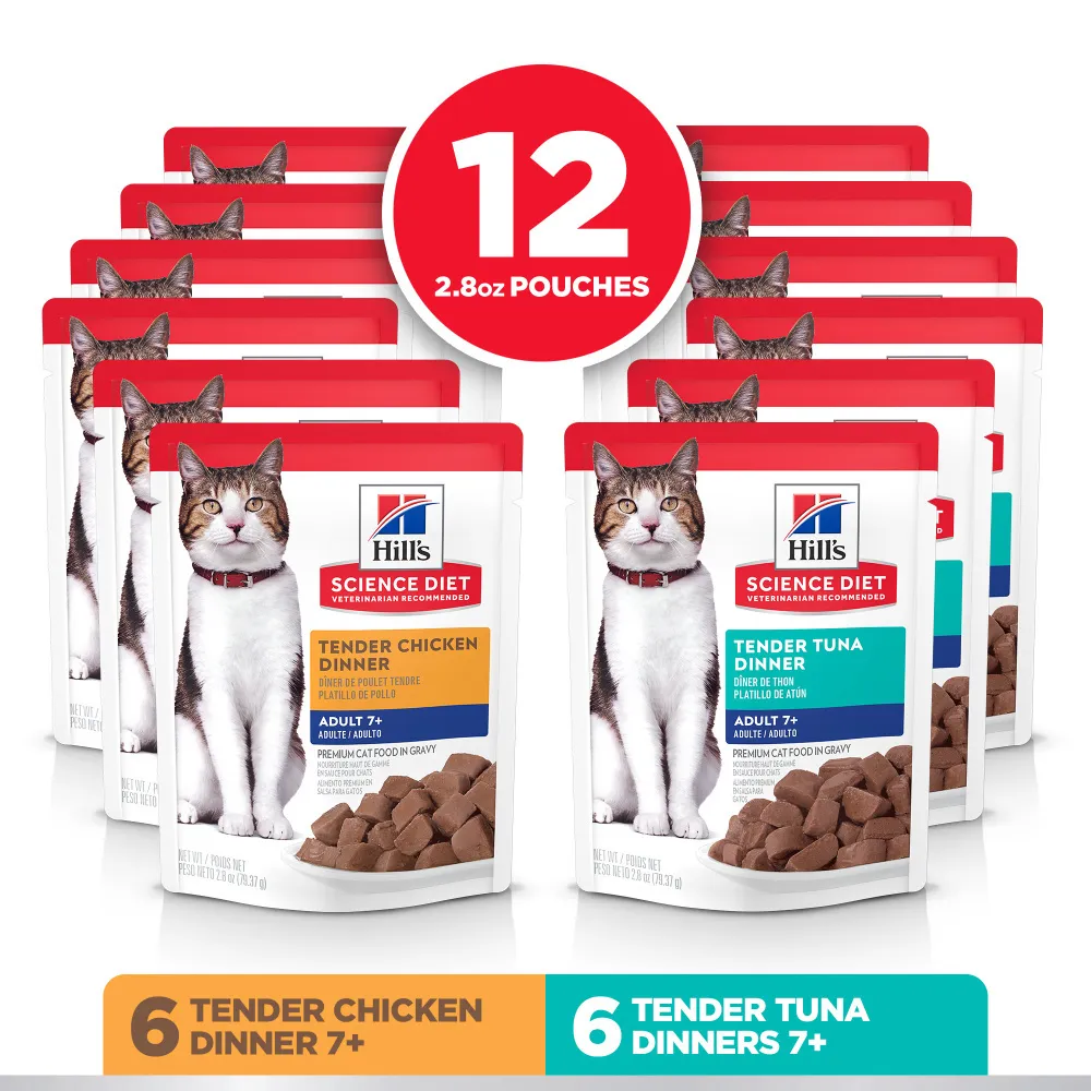 Hill's Science Diet Adult 7  Tender Dinner Pouch Variety Pack Wet Cat Food