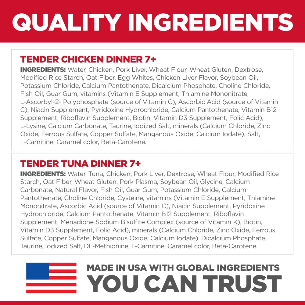 Hill's Science Diet Adult 7  Tender Dinner Pouch Variety Pack Wet Cat Food