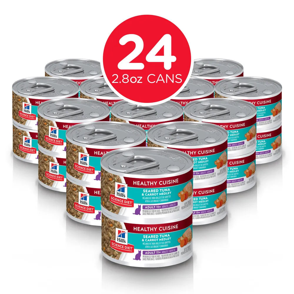 Hill's Science Diet Healthy Senior Cuisine Adult 11  Seared Tuna & Carrot Medley Canned Cat Food