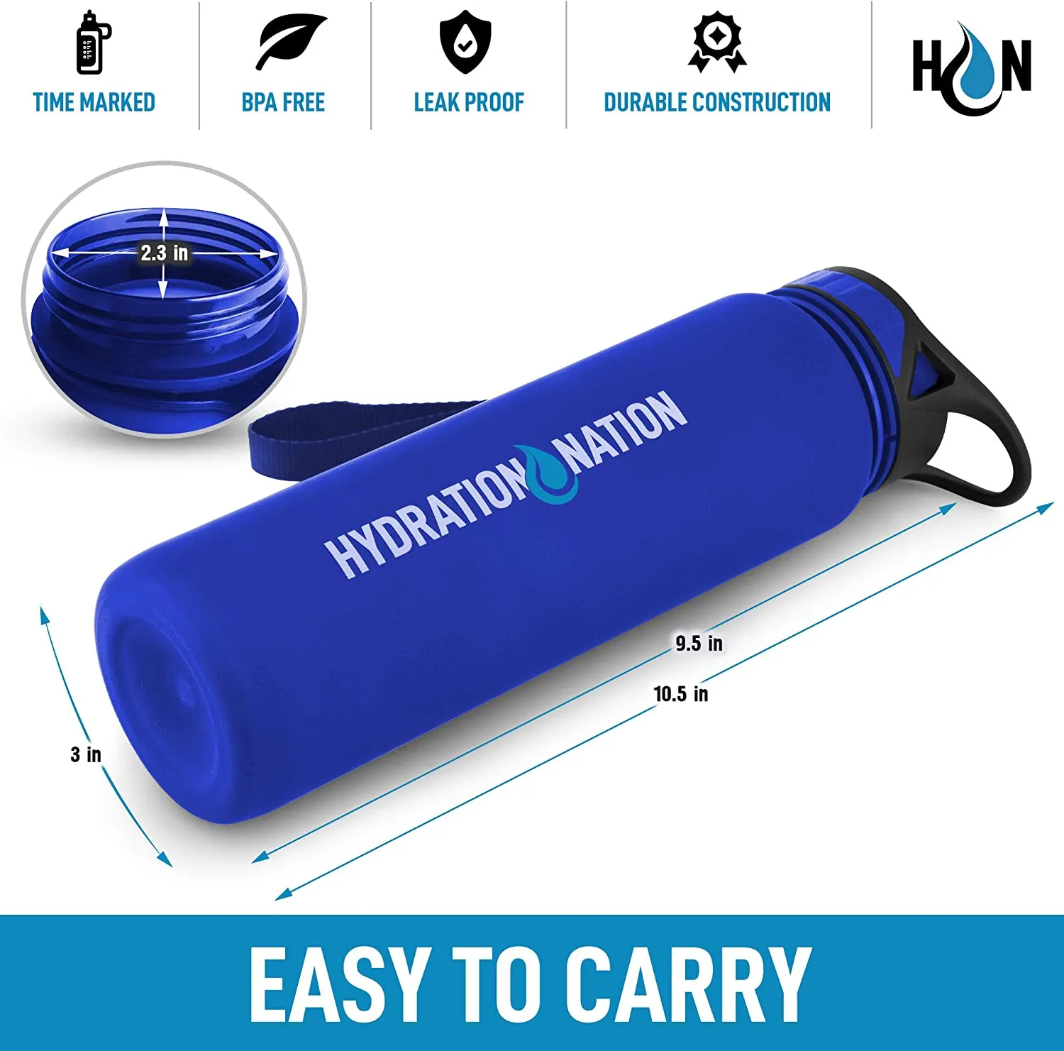 Hydration Nation Water Bottle With Time Marker 32 oz ecco Shoes