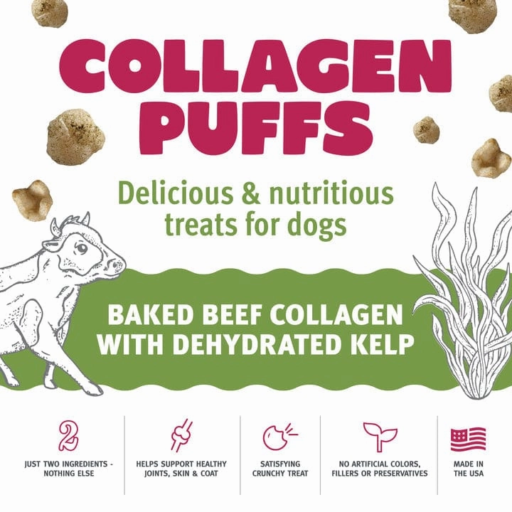 Icelandic  Beef Collagen Puffs with Kelp Treats for Small Dogs (SPECIAL ORDER ITEM)