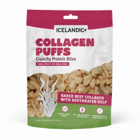 Icelandic  Beef Collagen Puffs with Kelp Treats for Small Dogs (SPECIAL ORDER ITEM)
