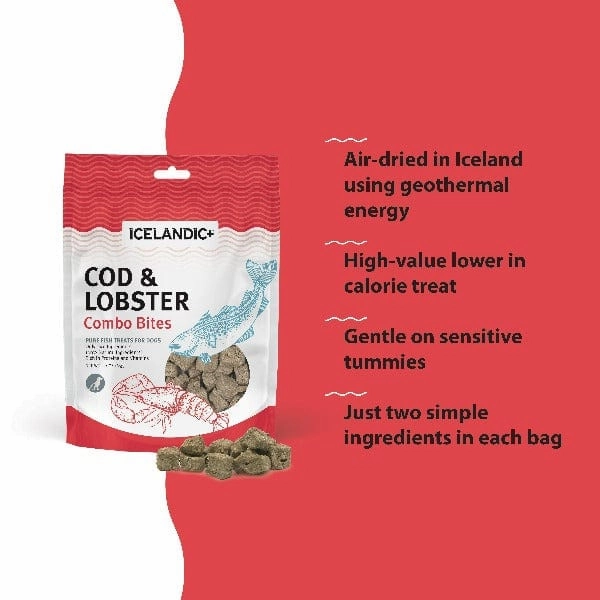 Icelandic  Cod & Lobster Combo Bites Fish Dog Treats (SPECIAL ORDER ITEM)