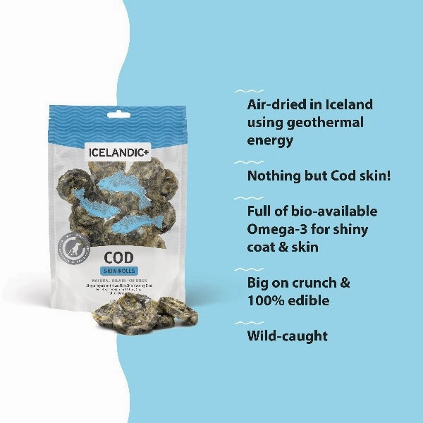 Icelandic  Cod Skin Rolls Dog Treats (SPECIAL ORDER ITEM)